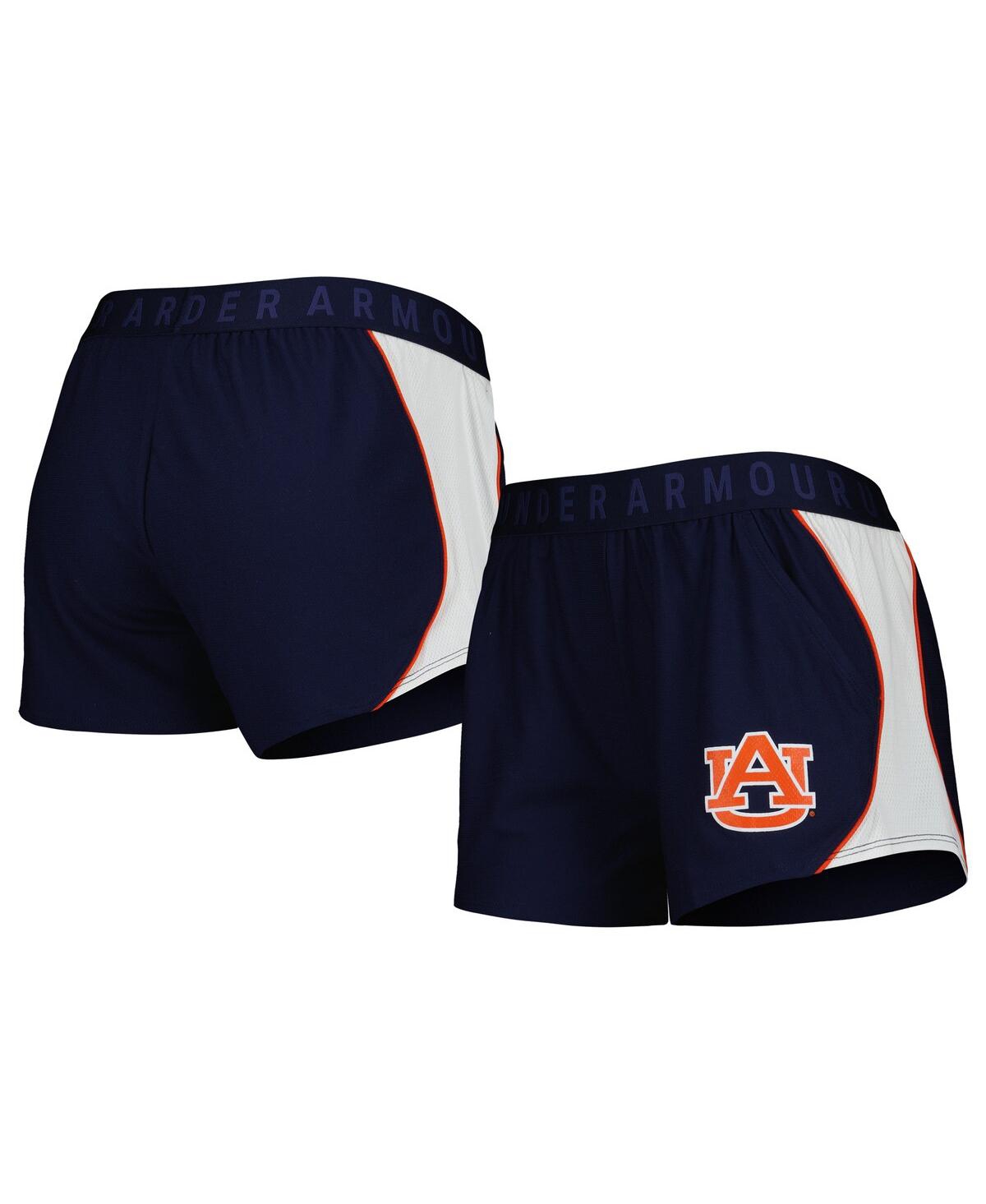 UNDER ARMOUR WOMEN'S UNDER ARMOUR NAVY AND ORANGE AUBURN TIGERS GAME DAY TECH MESH PERFORMANCE SHORTS
