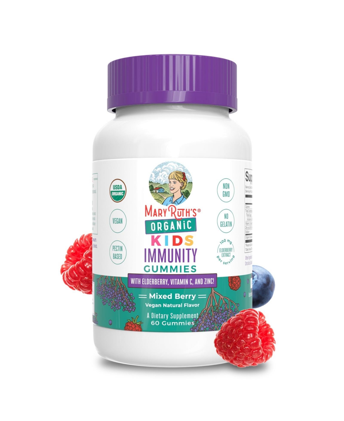 MaryRuth s Children s Chewable Vitamins  Elderberry & Zinc  Immune Support  60 ct