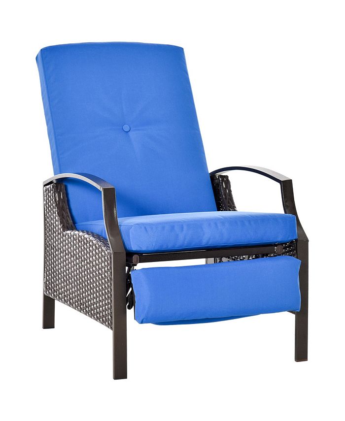 Outsunny Rattan Adjustable Recliner Chair with HandWoven AllWeather