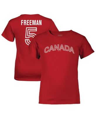 Legends Big Boys and Girls Freddie Freeman Red Canada Baseball