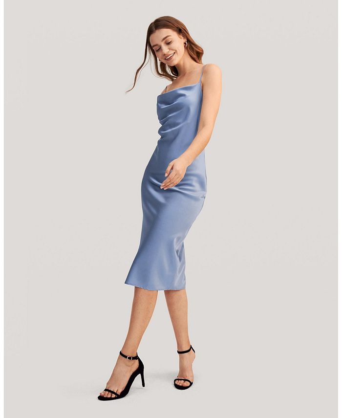 LILYSILK Elegant Alluring Cowl Neck Silk Dress for Women & Reviews