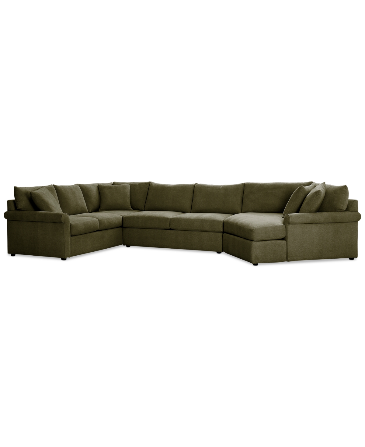 Furniture Wrenley 170" 3-pc. Fabric Sectional Cuddler Chaise Sofa, Created For Macy's In Olive