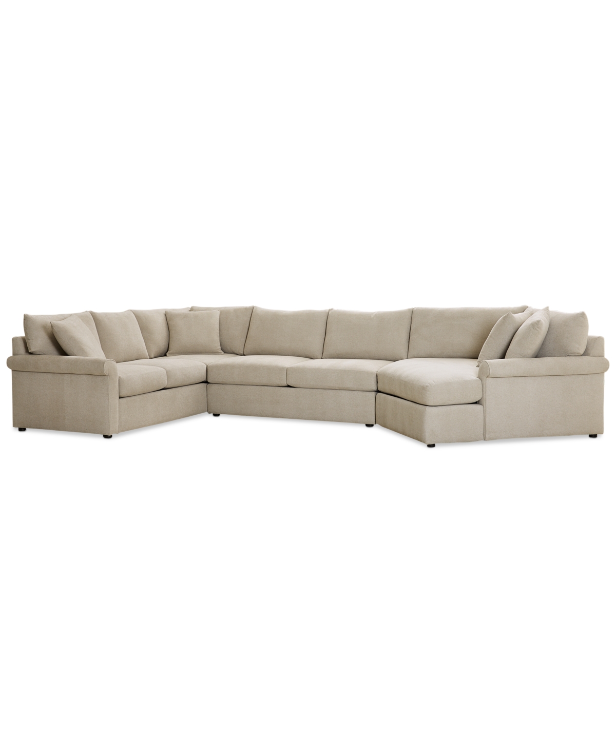 Furniture Wrenley 170" 3-pc. Fabric Sectional Cuddler Chaise Sofa, Created For Macy's In Dove