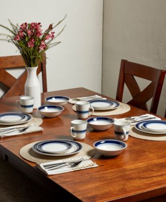 Blue Stripes 16 Pc. Dinnerware Set, Service for 4