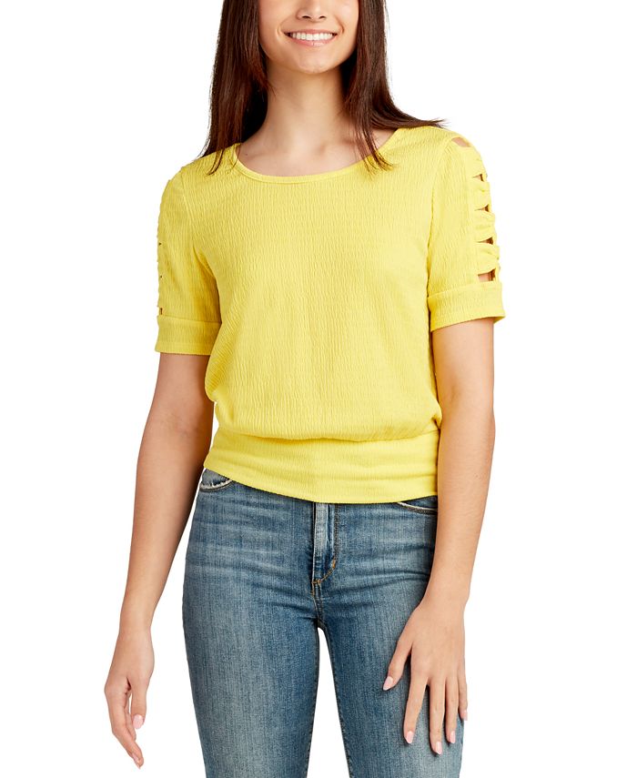Women's banded bottom sale long sleeve tops