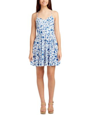 BCX - Juniors' Floral-Print Eyelet Mini Dress