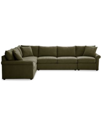 CLOSEOUT! Wrenley 137" 5-Pc. Fabric L-Shape Modular Sleeper Sectional Sofa, Created for Macy's
