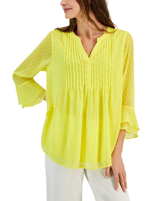 Charter Club Women's Textured Pintuck Top, Created for Macy's - Macy's