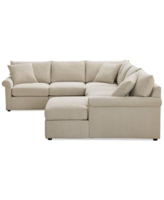 CLOSEOUT! Wrenley 131" 6-Pc. Fabric Modular Sectional Chaise Sofa, Created for Macy's