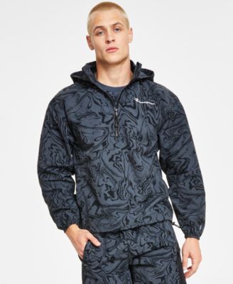 Champion - Men's Standard-Fit Logo-Print Water-Resistant Ripstop Anorak