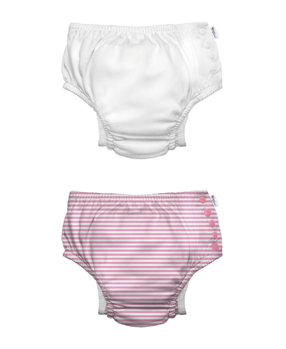 Green Sprouts Toddler Boys Or Toddler Girls Snap Swim Diaper, Pack Of 2 In Light Pink Pinstripe