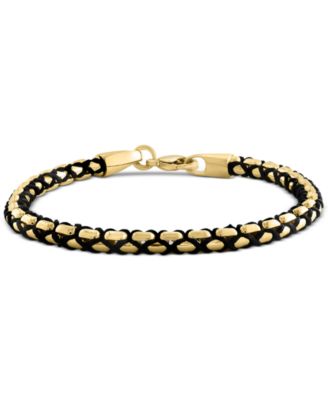 EFFY Collection - Men's Woven Nylon Cord Bracelet in 14k Gold-Plated Sterling Silver
