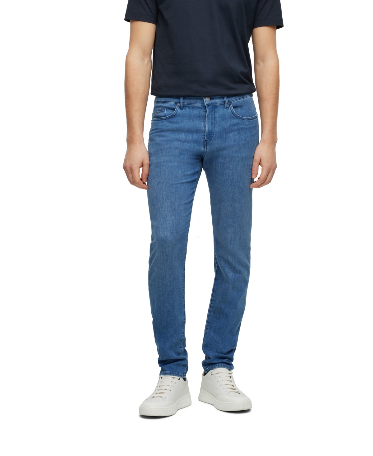 Hugo Boss Boss By  Men's Slim-fit Lightweight Denim Jeans In Medium Blue