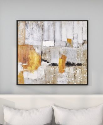 Canvas Abstract Framed Wall Art with Black Frame, 48" x 2" x 36"