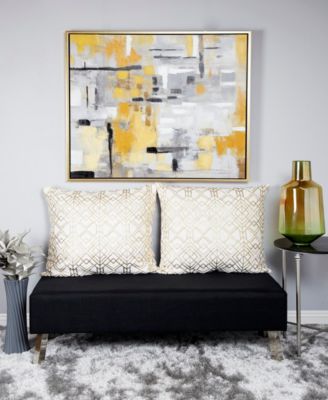 Canvas Abstract Framed Wall Art with Gold-Tone Frame, 39" x 2" x 39"