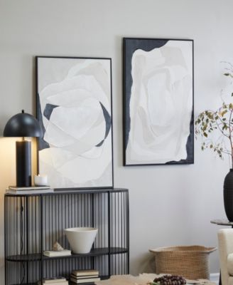 Canvas Abstract Framed Wall Art with Black Frame Set of 2, 29.50" x 39.50" 