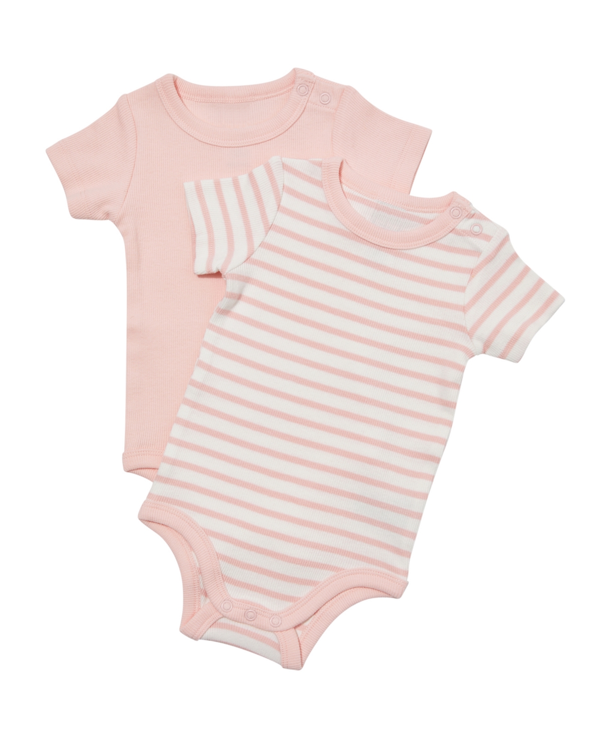 Cotton On Baby Boy Or Baby Girls Essentials Short Sleeve Bodysuit, Pack Of 2 In Pinky