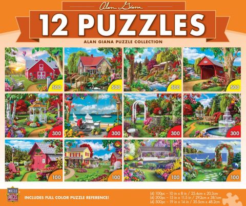 Детская игрушка MasterPieces Puzzles Alan Giana 12-Piece Jigsaw Puzzle Collection, Ages 14+