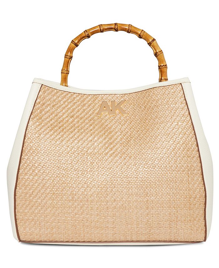 Anne Klein Bamboo Top Handle Straw Tote - Macy's
