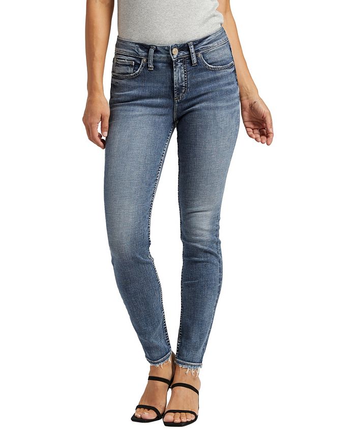 Silver Jeans Co. Women's Suki Mid Rise Curvy Fit Slim Skinny Jeans - Macy's