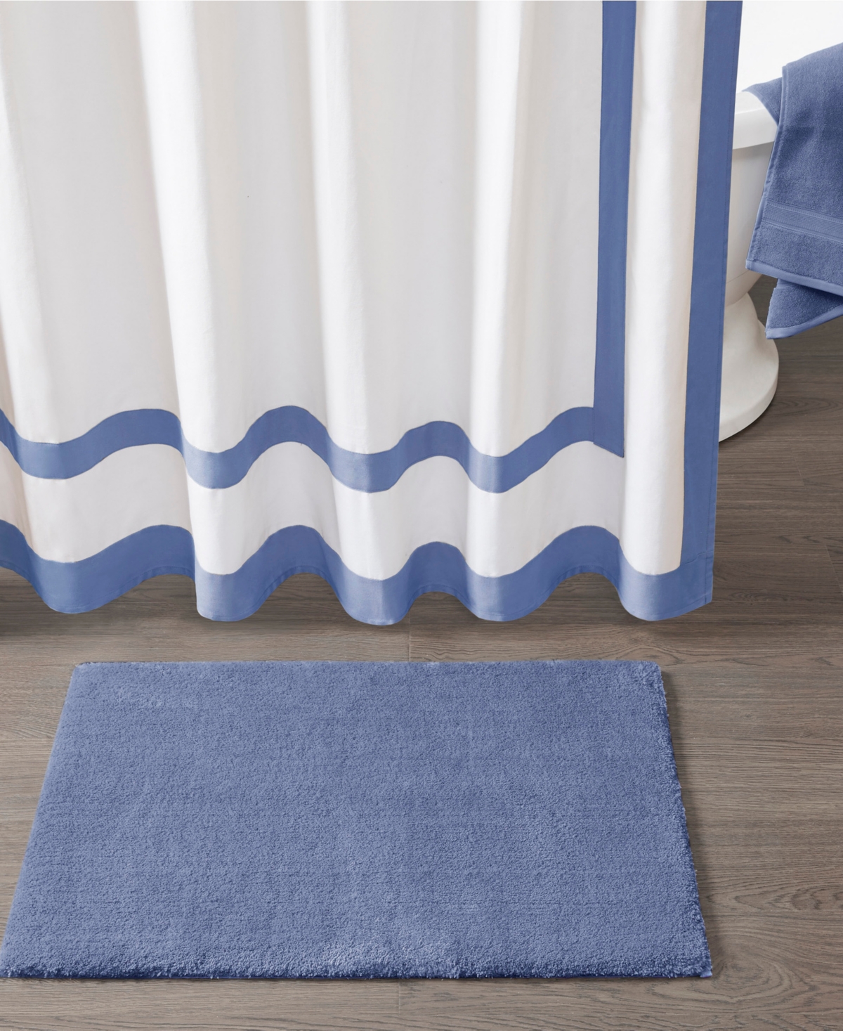 Madison Park Signature Marshmallow Bath Rug, 20" X 30" In Blue