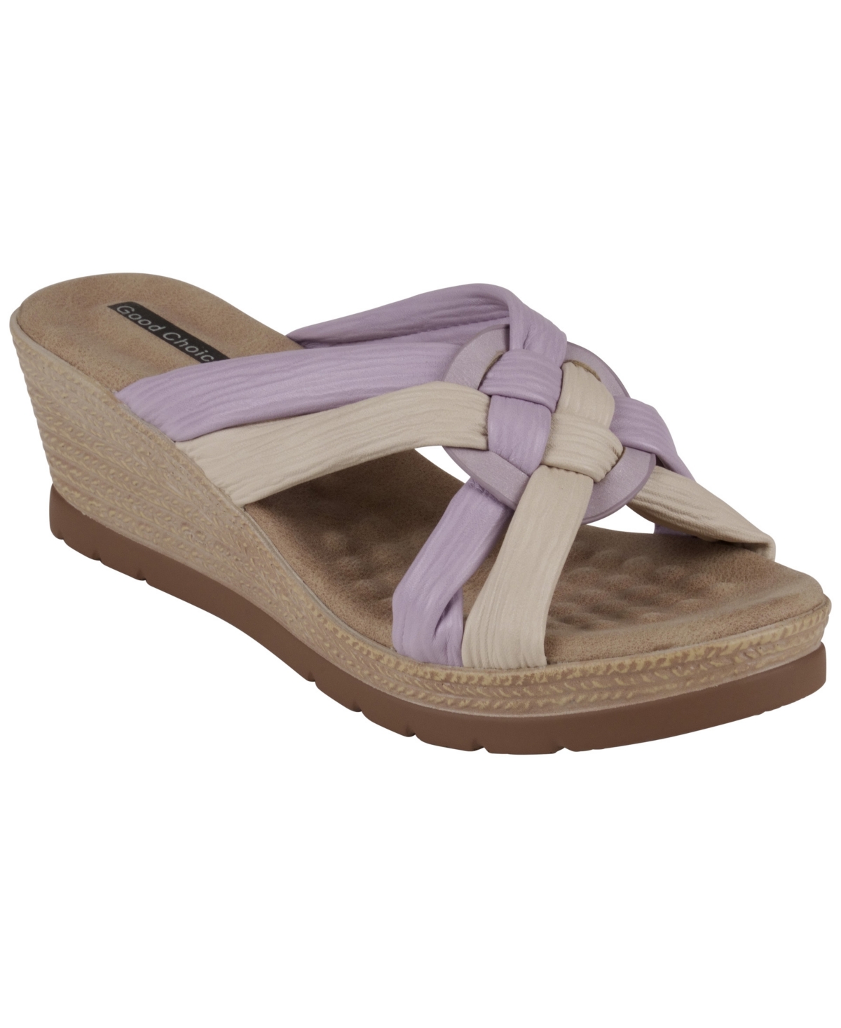 Shop Gc Shoes Women's Caro Strappy Wedge Sandals In Lavender