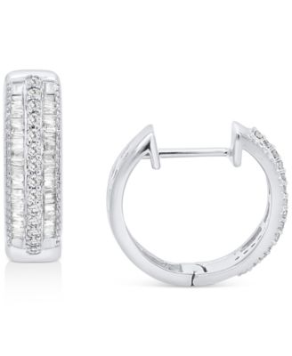 Diamond Hoop Earrings (1/4 ct. t.w.) in Sterling Silver