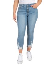 Amethyst Acid Wash Ladies Cropped 3/4 Distressed Capri jeans size 1 