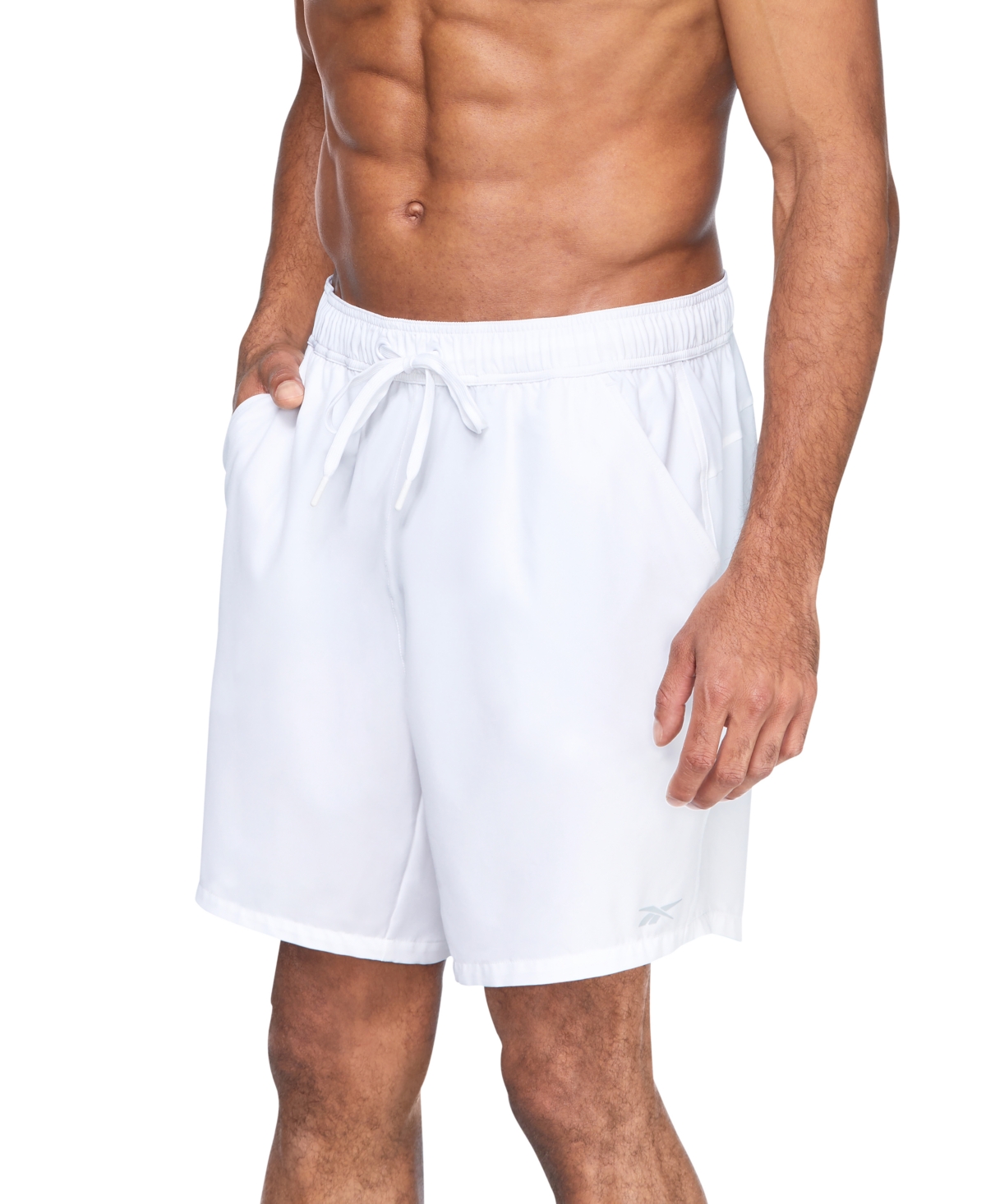 Shop Reebok Men's 7" Athlete Volley Swim Shorts In White