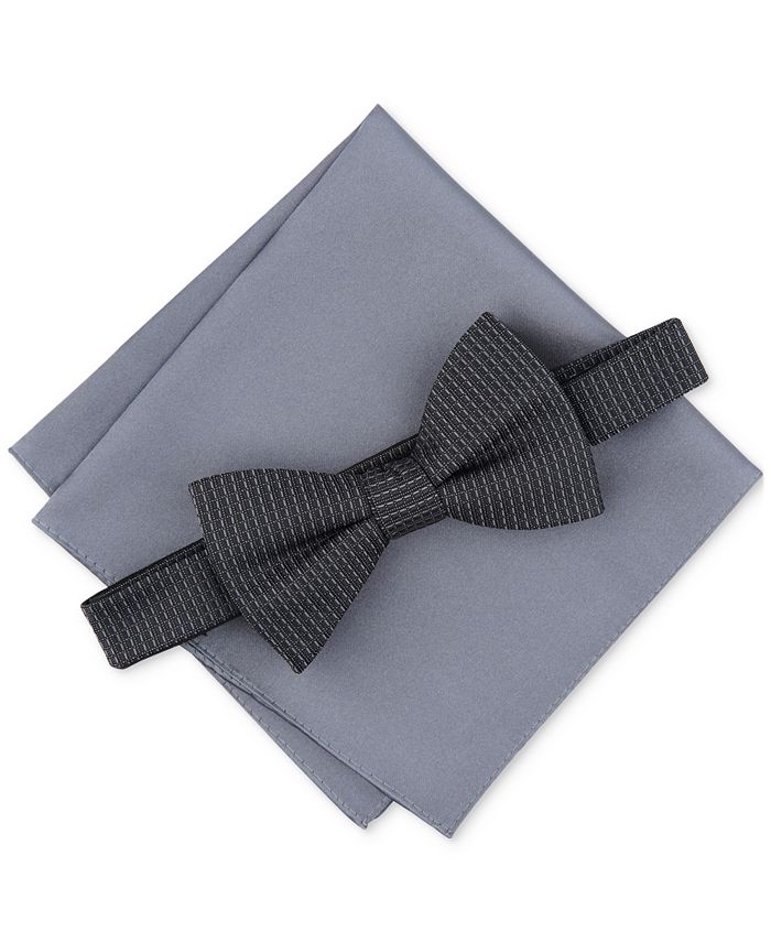 Alfani Men's Ludlow Textured Bow Tie & Pocket Square Set, Created for