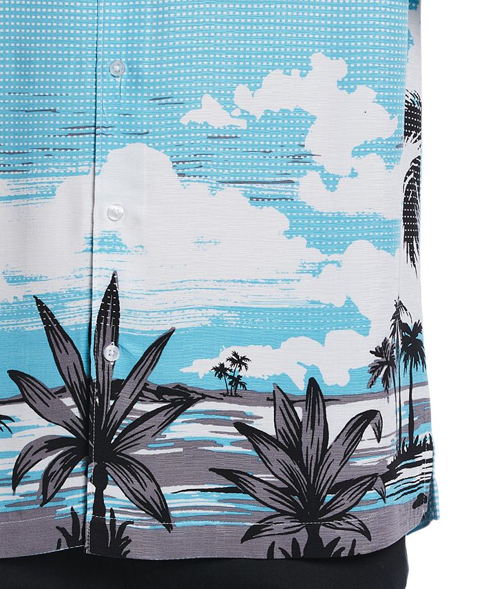 Cubavera Men's Palm Sky Print Short-Sleeve Button-Front Camp Shirt - Macy's