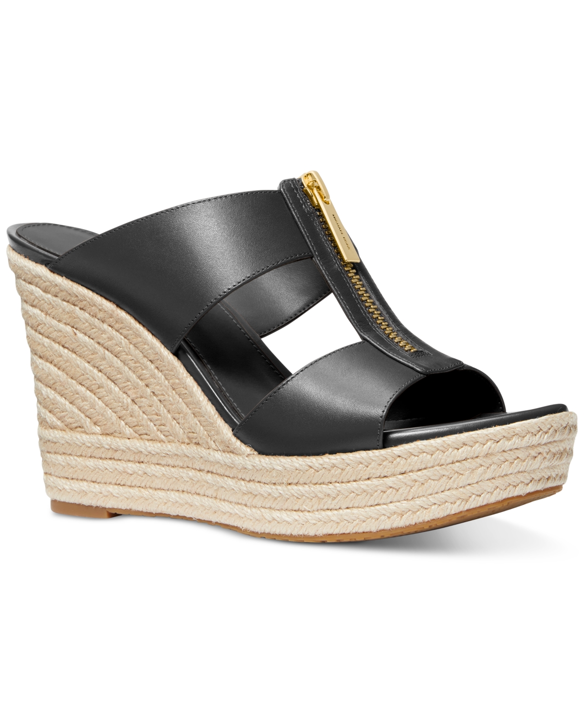 Michael Kors Michael  Women's Bradley Espadrille Platform Wedge Sandals In Black