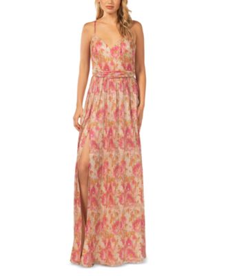 Dress the Population - Women's Chrissy V-Neck Shimmer Gown