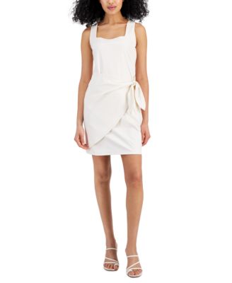 Kit & Sky - Juniors' Sarong-Tie Square-Neck Mini Dress