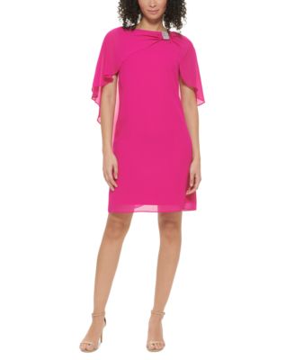 Jessica Howard - Women's Rhinestone-Embellished Capelet Shift Dress