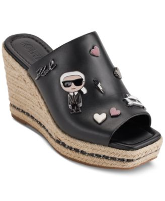 KARL LAGERFELD PARIS - Women's Corissa Pins Espadrille Platform Wedge Sandals