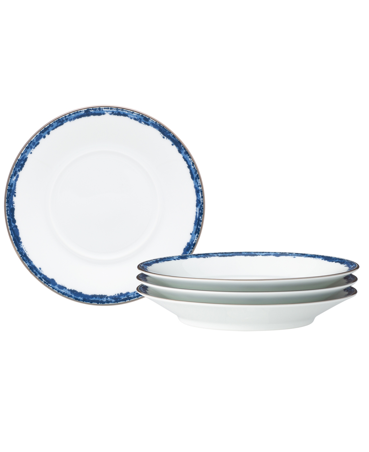Noritake Rill 4 Piece Saucer Set, Service For 4 In Blue