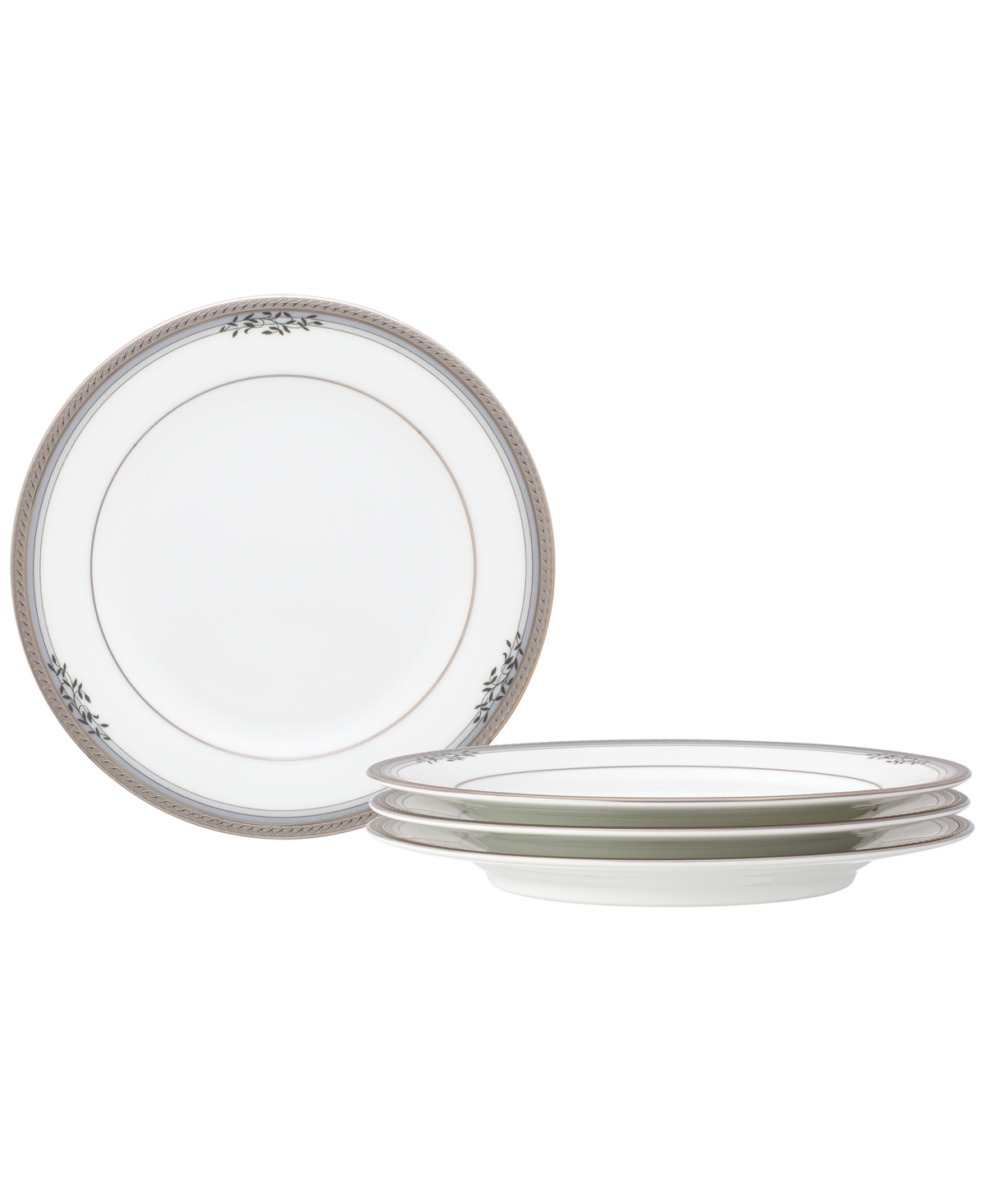 Noritake Laurelvale 4 Piece Bread Butter Or Appetizer Plates Butter Or Appetizer Plate Set, Service For 4 In White
