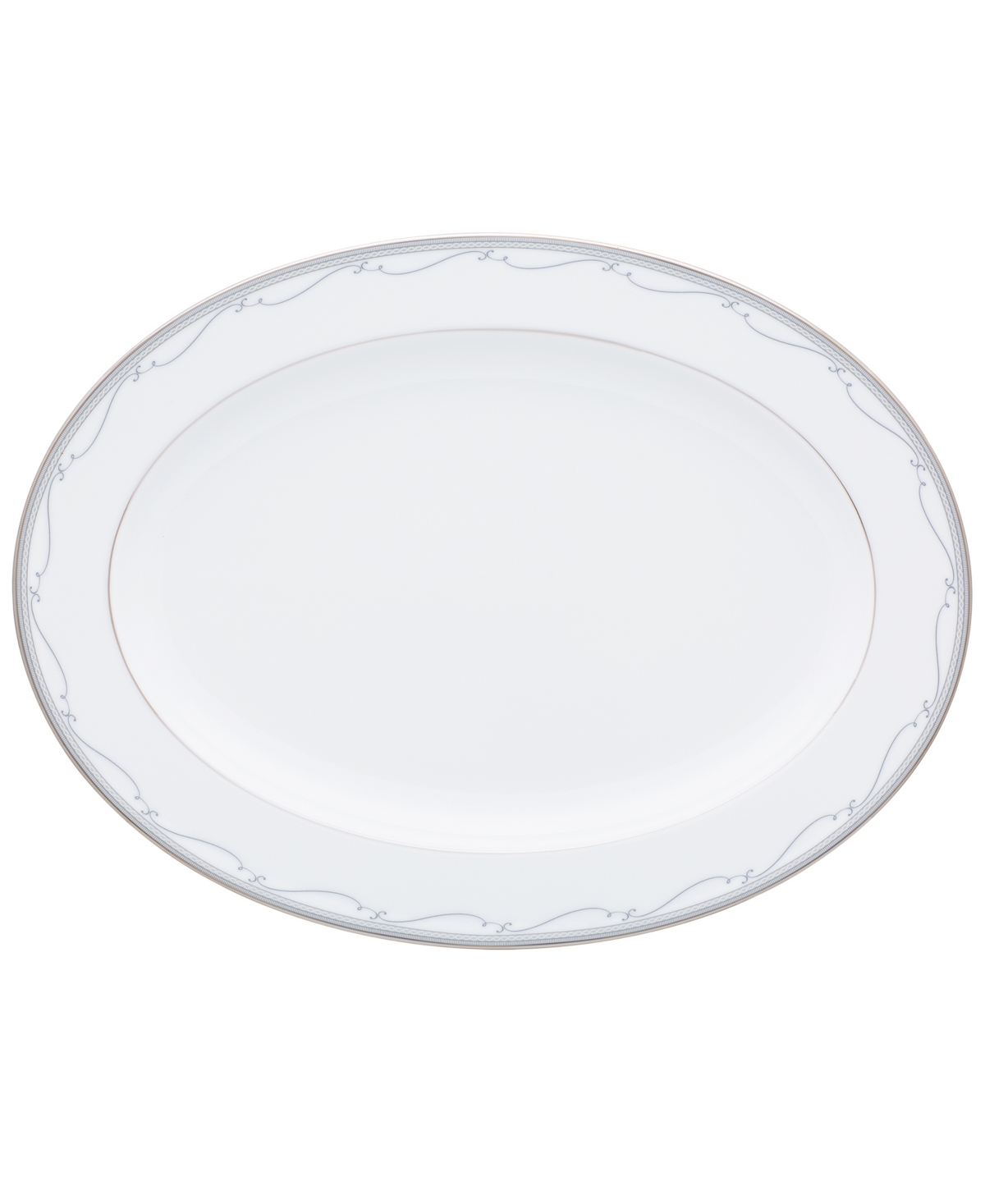 Noritake Satin Flourish Oval Platter, 16" In White