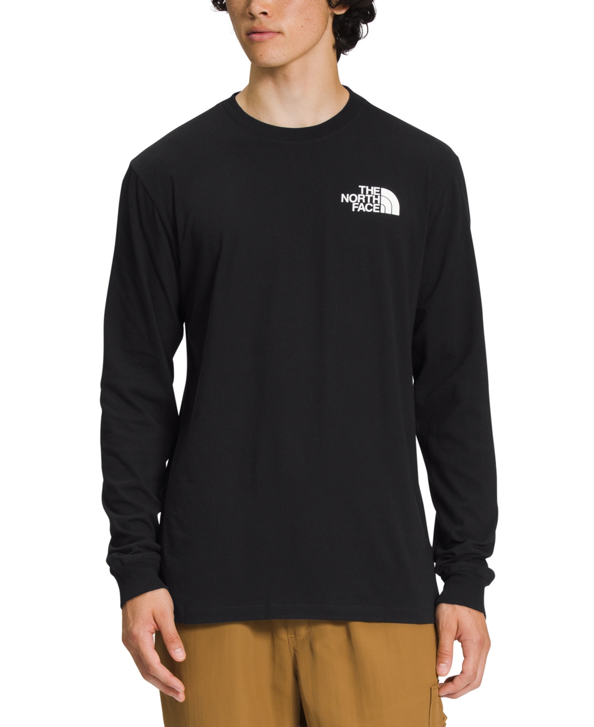 Shop The North Face Men's Box Nse Standard-fit Logo Graphic Long-sleeve T-shirt In Tnf Black,photo Real,graphics