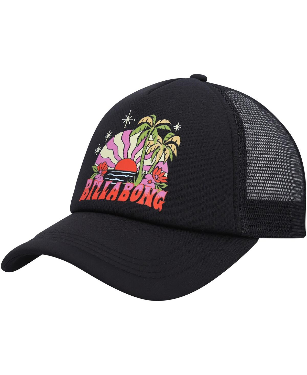 Billabong Women's  Black Across Waves Trucker Snapback Hat