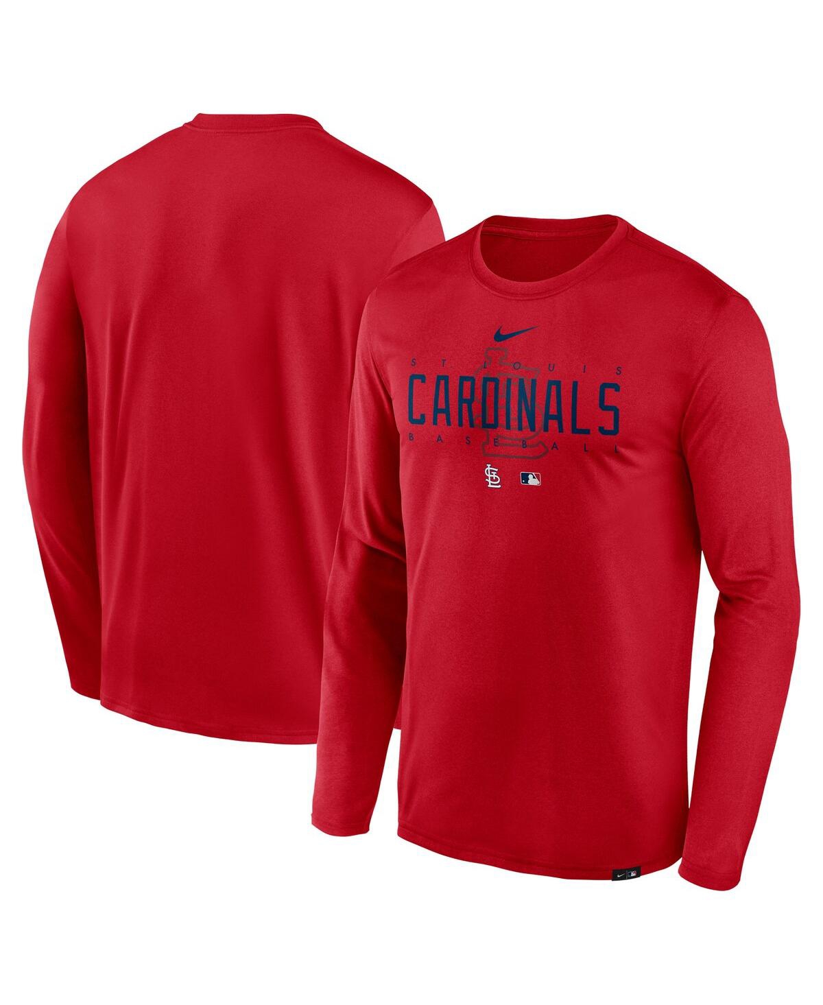 Nike Men's  Red St. Louis Cardinals Authentic Collection Team Logo Legend Performance Long Sleeve T-s