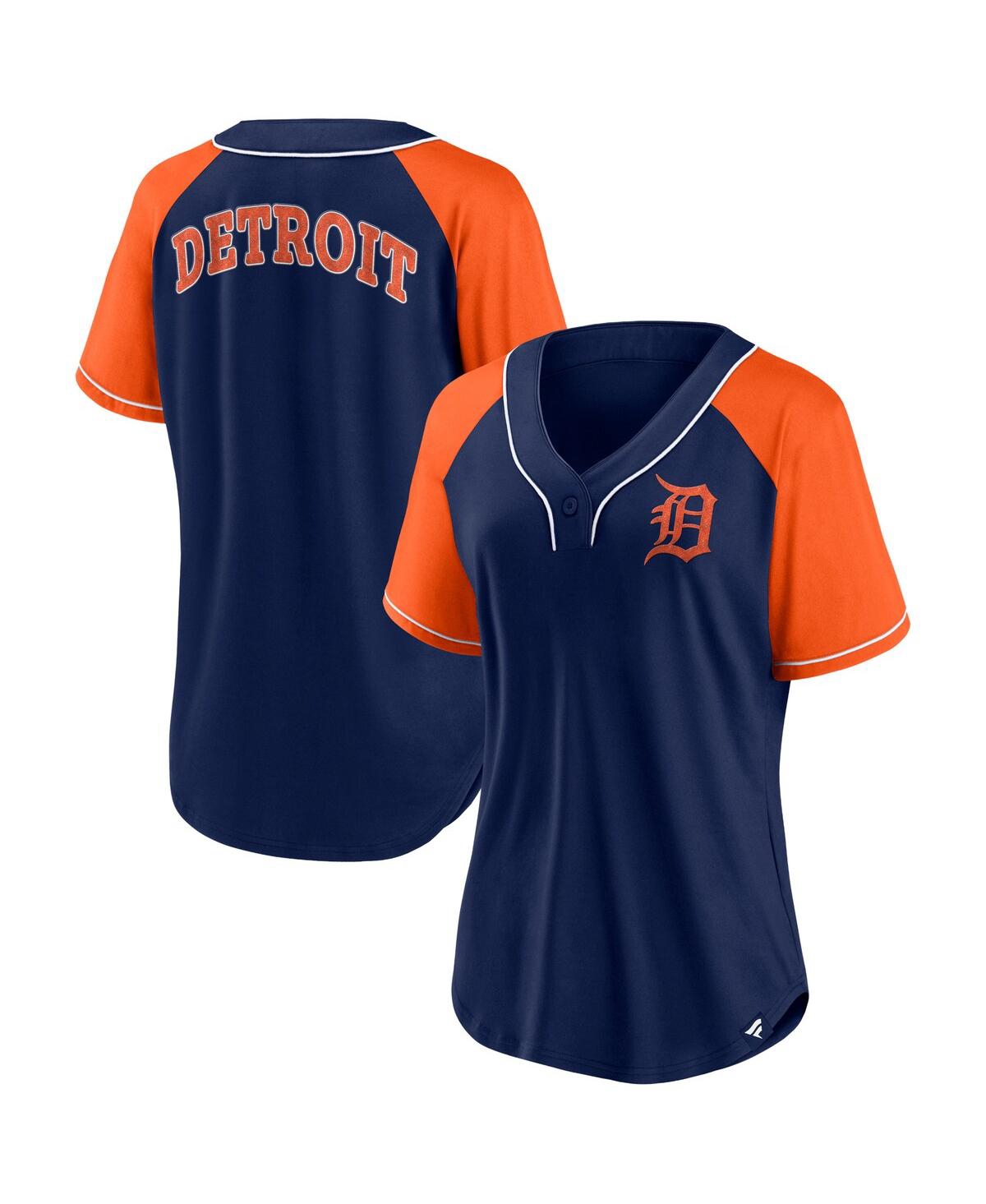 Fanatics Branded Navy Detroit Tigers Ultimate Style Raglan V-neck T-shirt In Navy
