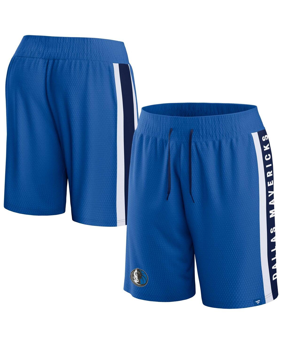 Shop Fanatics Men's  Blue Dallas Mavericks Referee Iconic Mesh Shorts