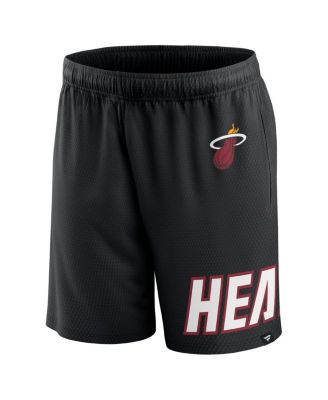 Men's Black Miami Heat Free Throw Mesh Shorts