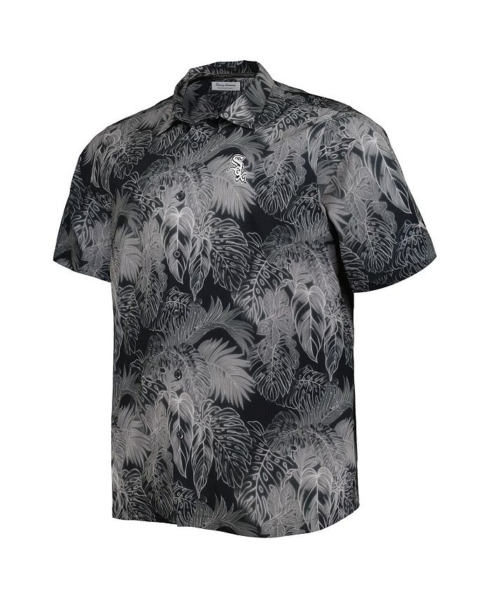 Tommy Bahama Men's Big & Tall Coastal Ease Botanic Loom Camp Shirt - Black