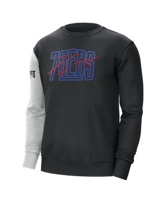 Men's Black, Heather Gray Philadelphia 76ers Courtside Versus Force & Flight Pullover Sweatshirt