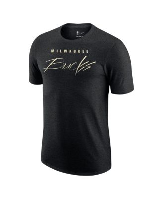 Men's Heather Black Milwaukee Bucks Courtside Versus Flight Max90 T-shirt