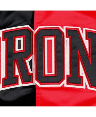 Men's Black, Red Toronto Raptors Fast Break Satin Full-Snap Jacket