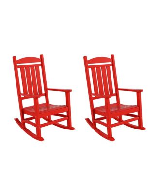 All-Weather Outdoor Patio Poly Classic Porch Rocking Chair Set of 2
